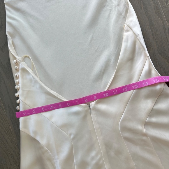 Reformation ROY Satin Wedding Dress Halter Gown - Fior Di Latte - with tags - 6 - Picture 9 of 14